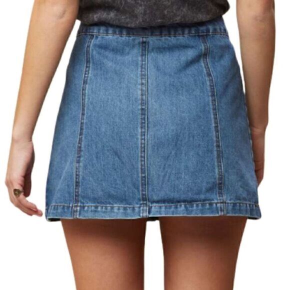 Altar'd State Bohemian Chic Denim Mini Skirt - Picture 3 of 11